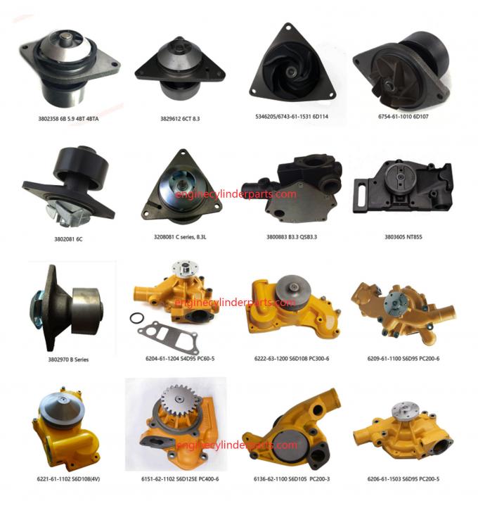 Excavator Parts Water Pump 6743-61-1531 5346205 For Komatsu 6D114