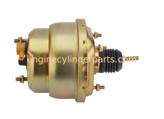 Universal 7" Dual Brake Booster For GM Yellow Zinc Black Chrome