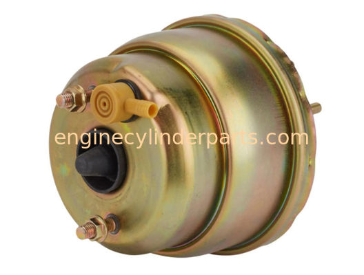 Universal 7" Dual Brake Booster For GM Yellow Zinc Black Chrome