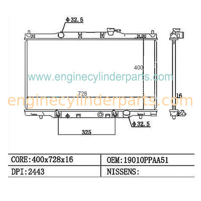 ISO Aluminum Car Radiator for Honda CRV ' 02 - 06 RD5 19010-PPA-A51