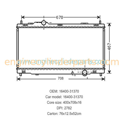 16400-31370 Aluminum Alloy Radiator Assembly For Toyota Lexus 2008 Gs350