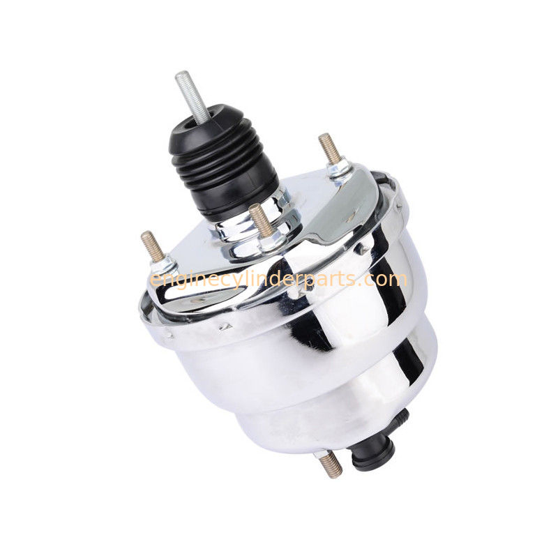 Universal 7" Dual Brake Booster For GM Yellow Zinc Black Chrome